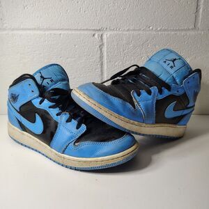 Nike‎ Air Jordan 1 Mid University Blue Black Sz 4.5 DQ8426-401 Men Sneakers